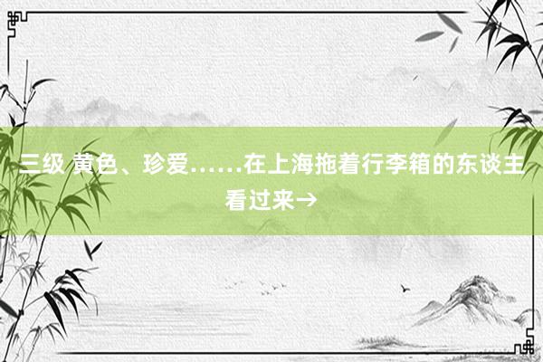 三级 黄色、珍爱……在上海拖着行李箱的东谈主看过来→