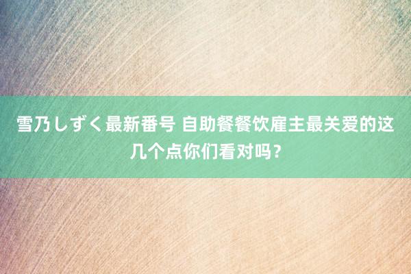 雪乃しずく最新番号 自助餐餐饮雇主最关爱的这几个点你们看对吗？