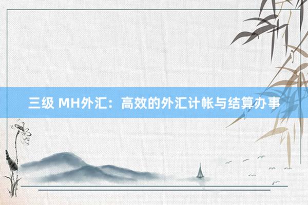 三级 MH外汇：高效的外汇计帐与结算办事