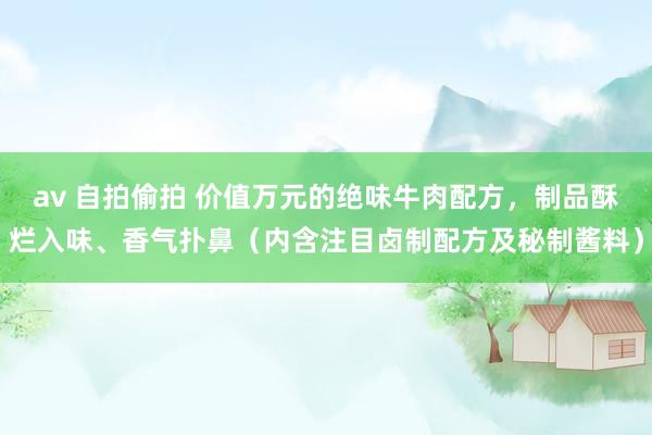 av 自拍偷拍 价值万元的绝味牛肉配方，制品酥烂入味、香气扑
